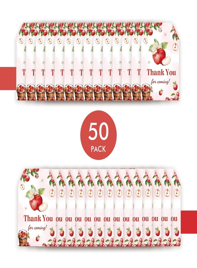 FORSHEEP 50pcs Apple Thank You Tags, You Are Apple-Solutely The Best Gift Tag with String for Appreciation Party, Sweet Apple Thank You Paper Tags for Teacher Week/Birthday Party Favors - Image 3